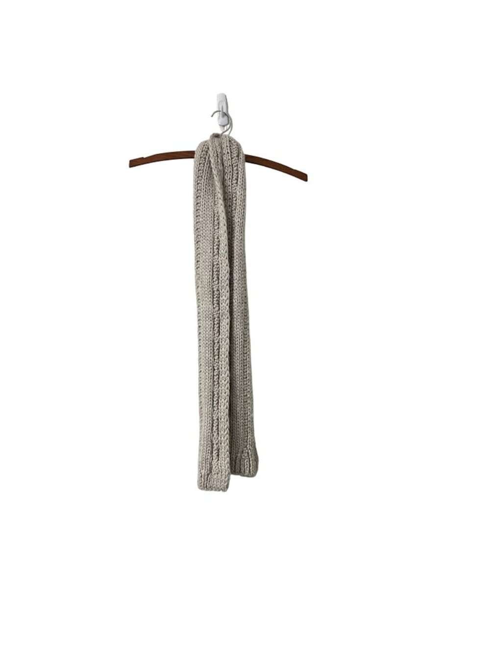 The North Face Womens Gray Chunky Knit Wool Cozy Rectangle Scarf OS